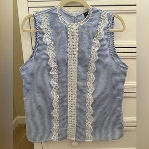 Shein Womens Blue White Striped Tank (L)